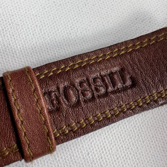 Fossil Camel Brown Nubuck Leather Crossbody Bucket Handbag Purse Clean Interior - Picture 4 of 16